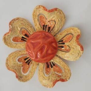 Vintage Art C Flower Brooch